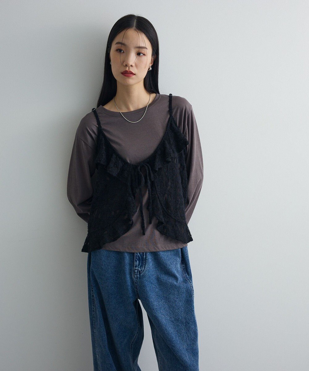 Green Parks レースフリルキャミビスチェ 