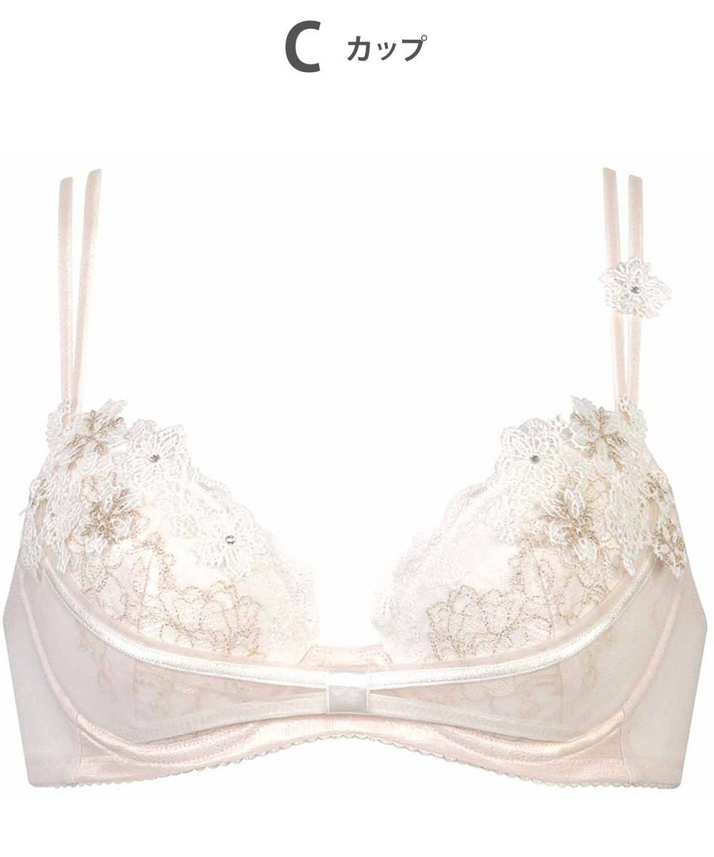 WACOAL ブラジャー 【リボンブラ 胸もとフィットながもち】 動いてもパカパカしにくい レディース BXD409 /ワコール 