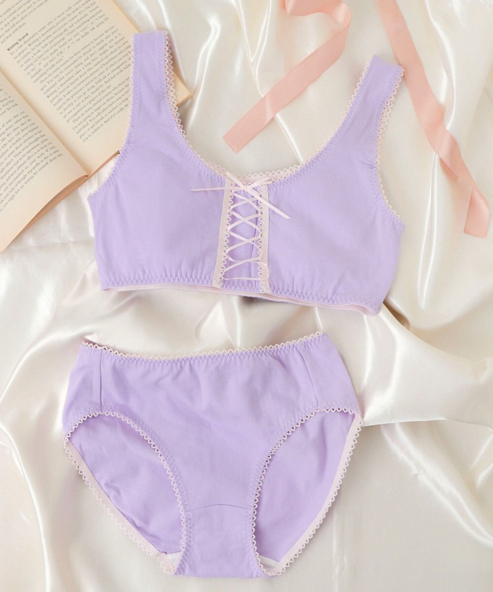 WEGO 【ハーフトップ＆ショーツセット】Liliane　Ciel　　レースアップリボン 