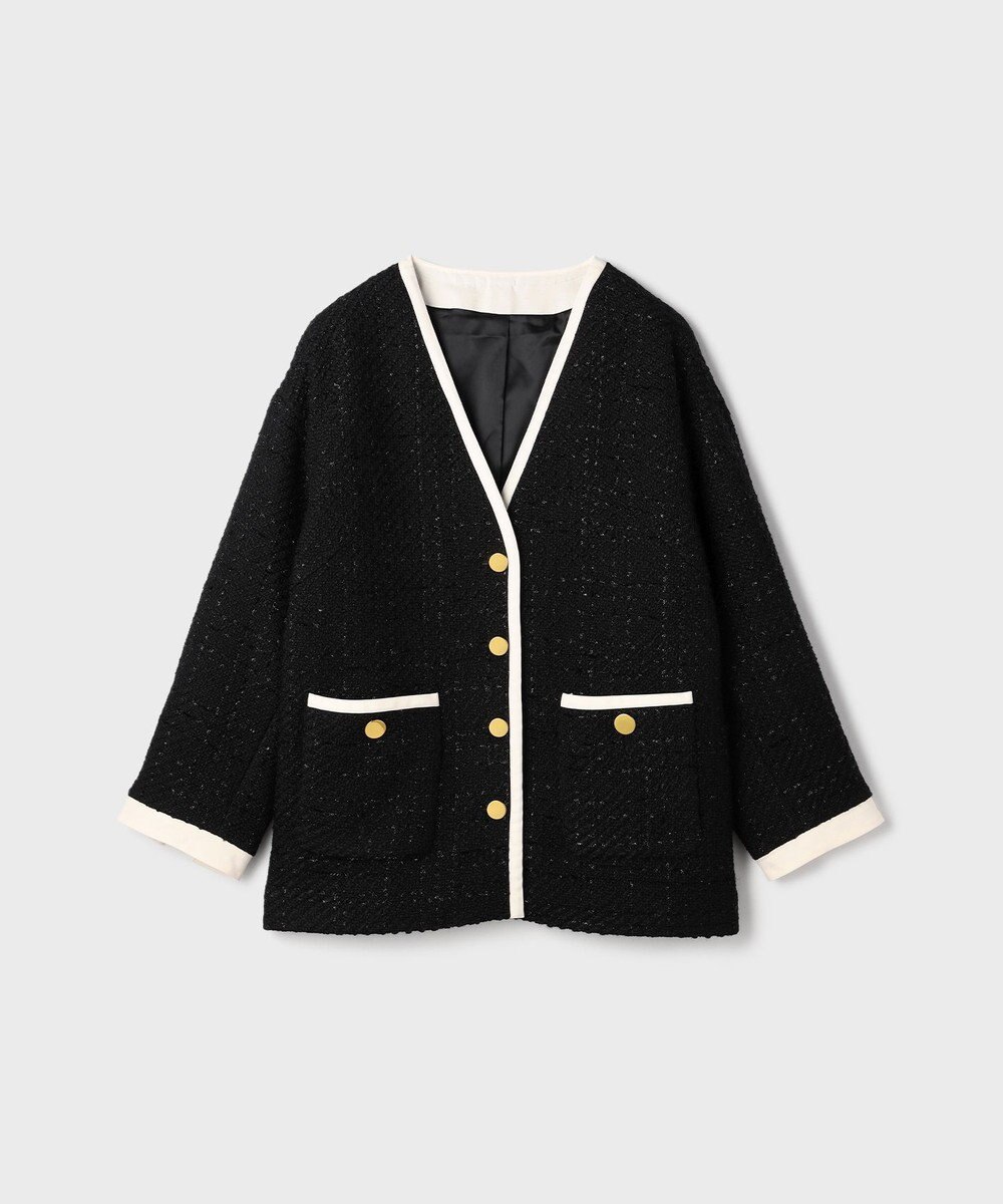 GRACE CONTINENTAL ツイードトリミングジャケット 
