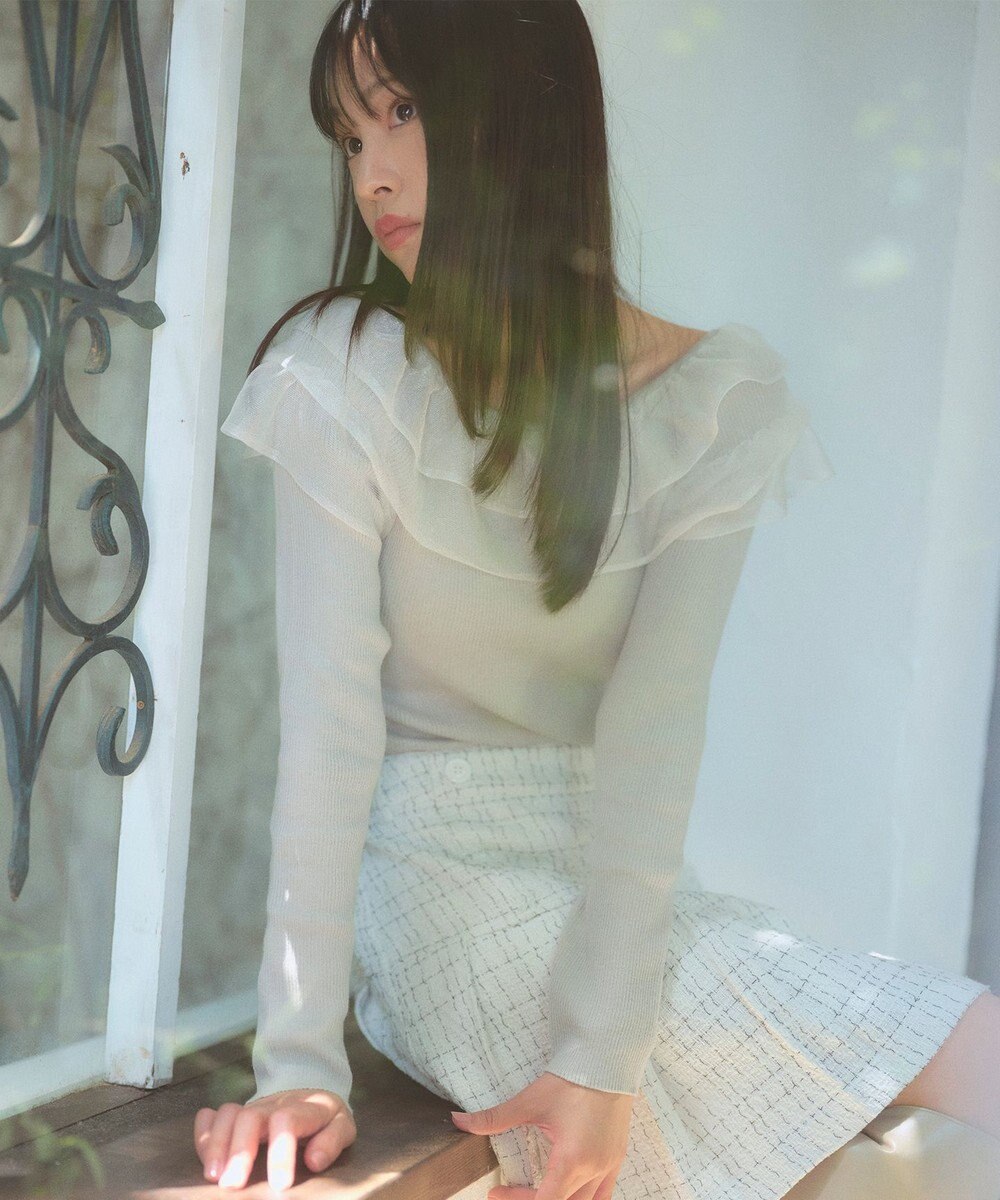 Feroux 襟フリル ニット 