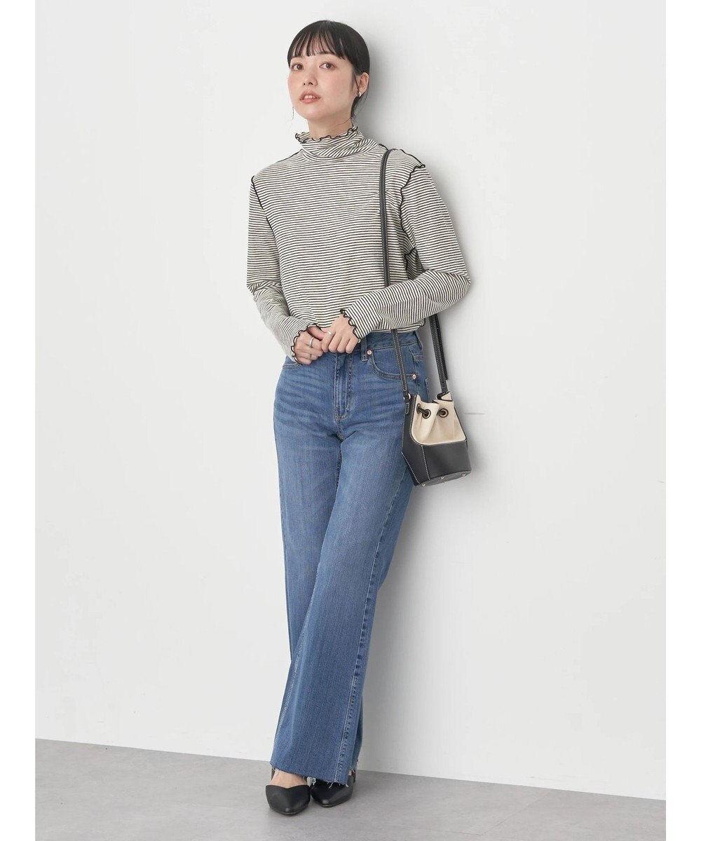 earth music&ecology セルフカットフレアデニムパンツ 