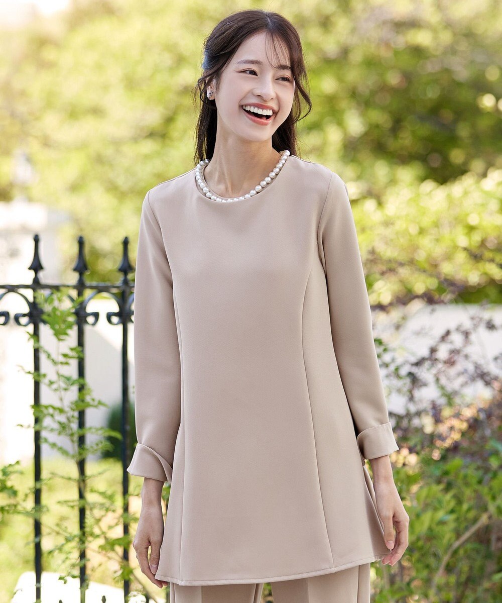 Tiaclasse 【3WAY・ストレッチジョーゼット】付け襟チュニック 