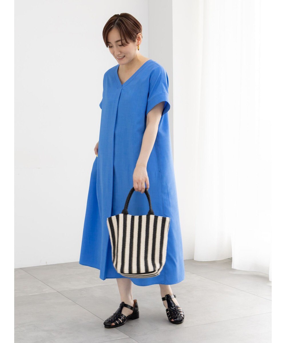 Te chichi 麻調サックワンピース 