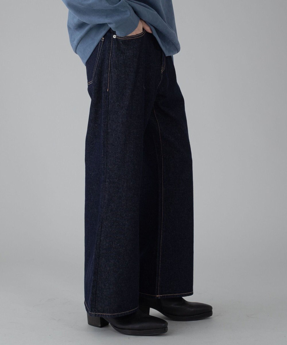 WEGO 【ユニセックス着用ITEM/ウエスト調整可】フレアデニムパンツ 
