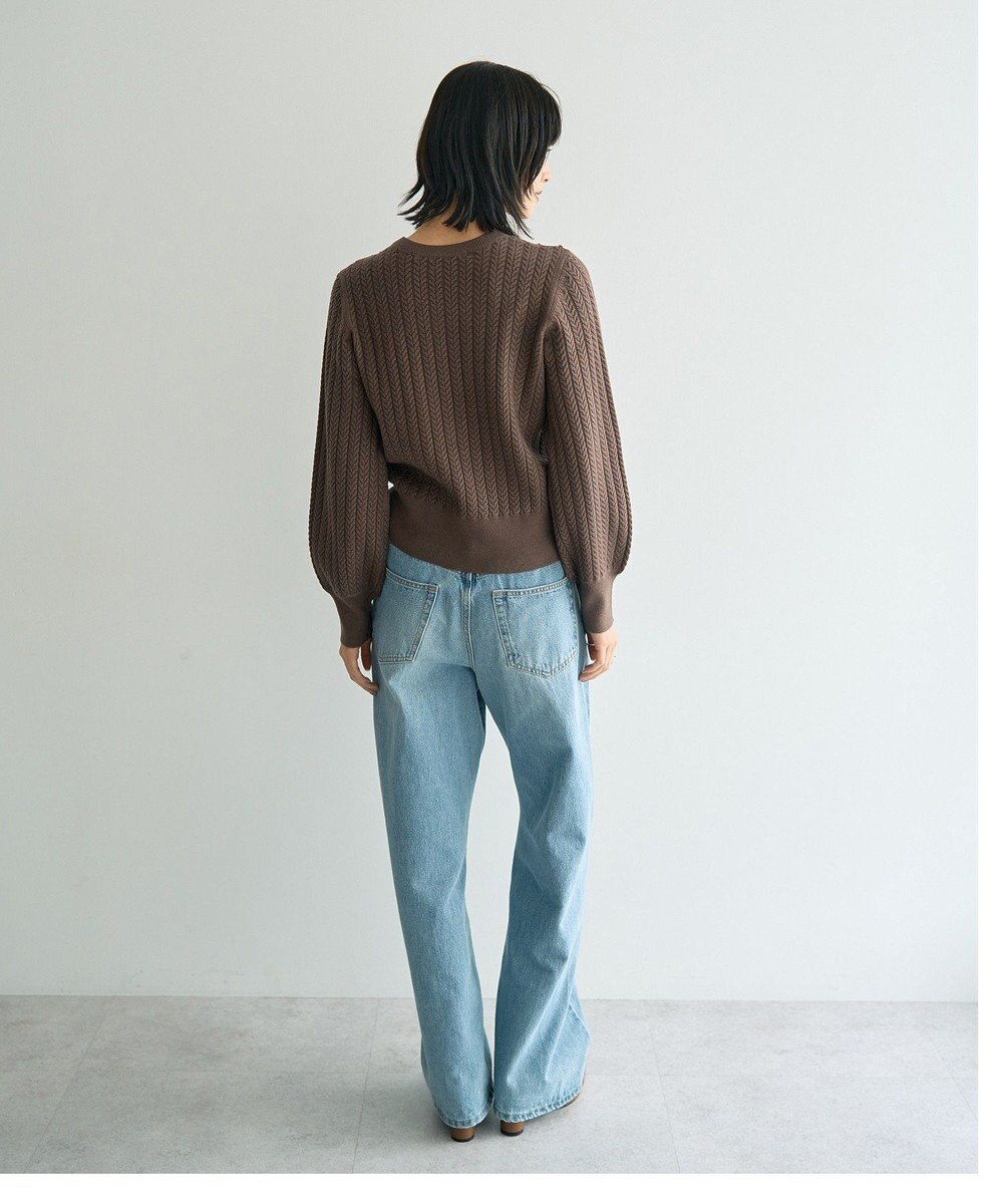 YECCA VECCA 金釦ミニケーブルニット 