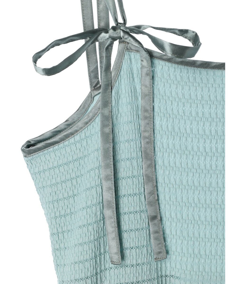 earth music&ecology 表面感肩リボンキャミワンピース 