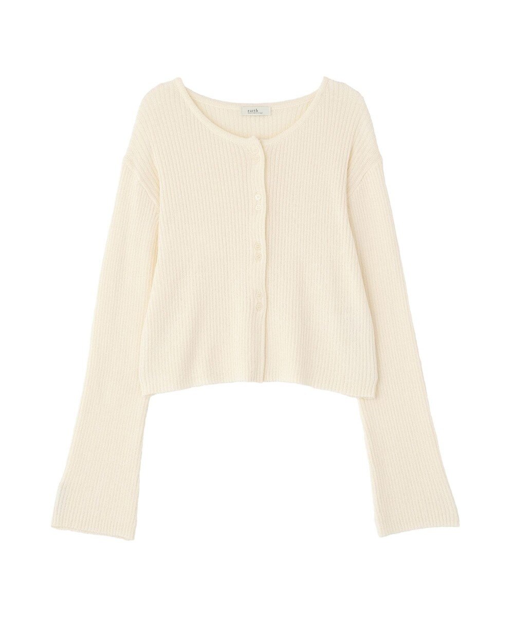 earth music&ecology 【予約】リブクロップドカーディガン 