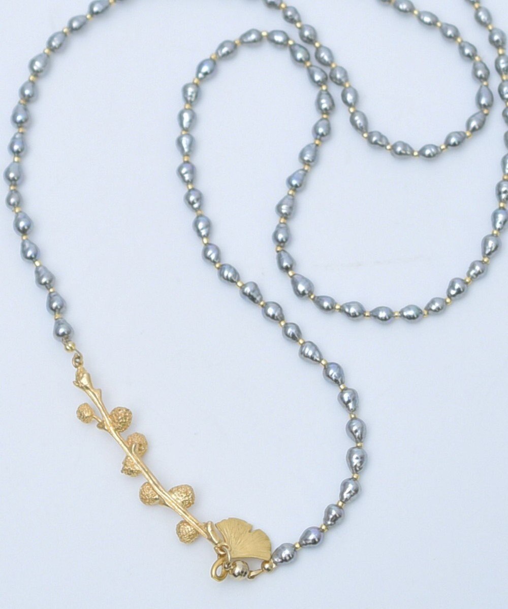 monshiro 【バロックパール/2WAY】イチョウロング ネックレス 