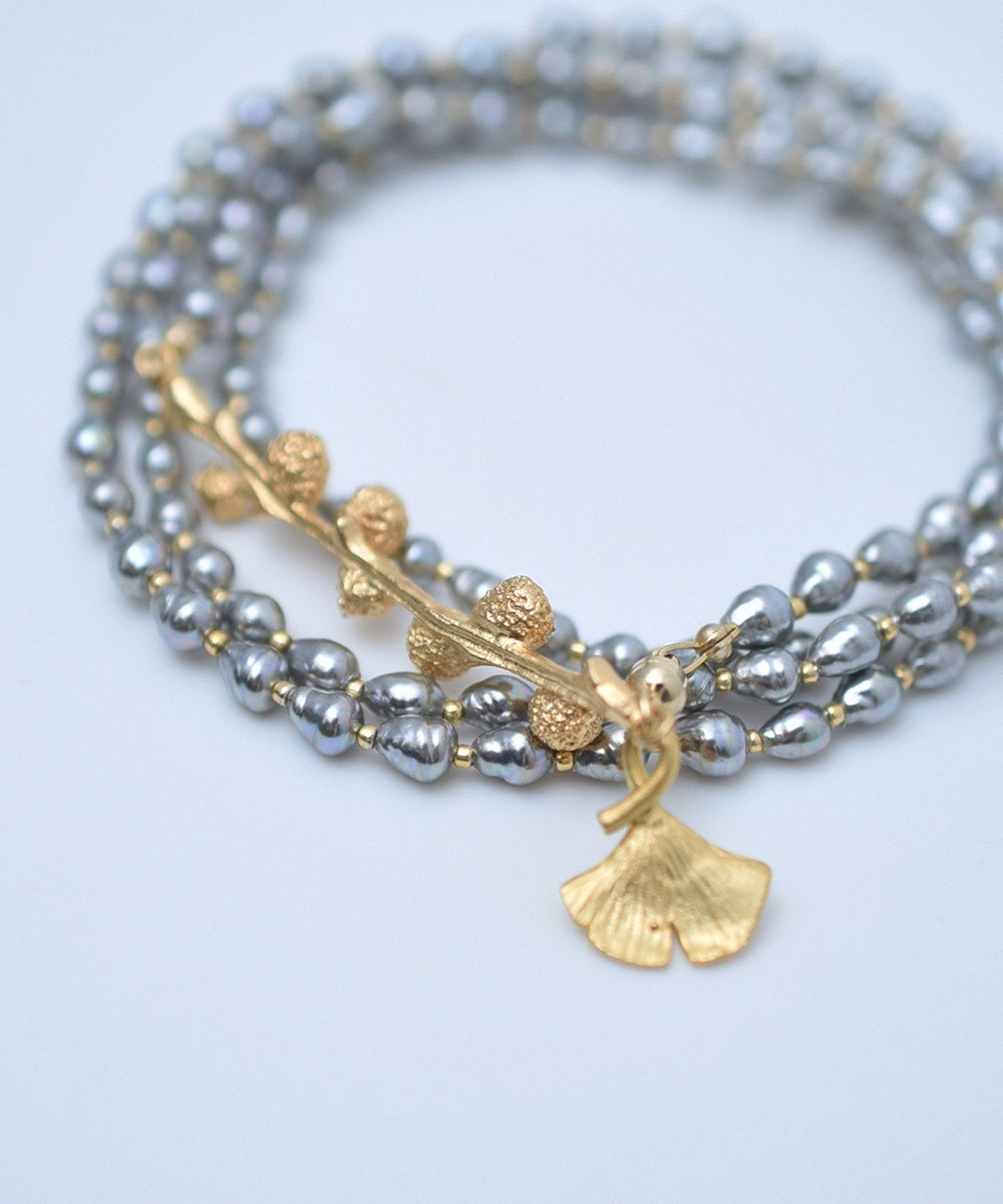 monshiro 【バロックパール/2WAY】イチョウロング ネックレス 