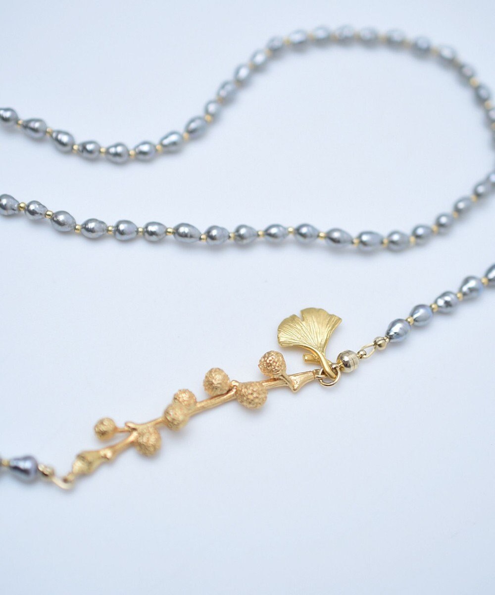 monshiro 【バロックパール/2WAY】イチョウロング ネックレス 