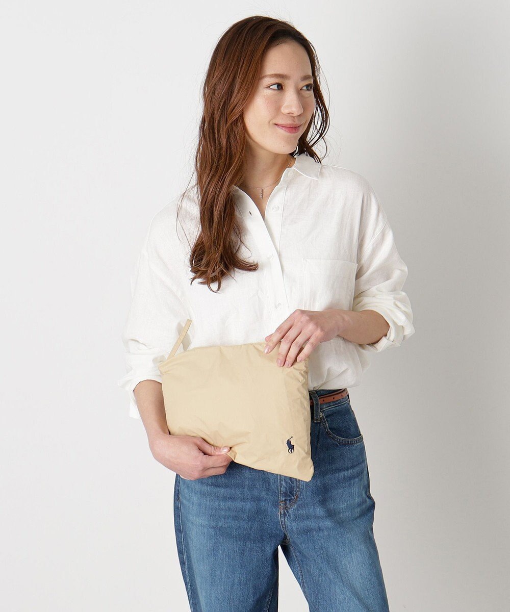 MOONBAT POLO RALPH LAUREN(ポロ ラルフローレン) ポロポニー ポケッタブル レインポンチョ レインコート 無地 フード 収納袋 ロゴ入 レディース 