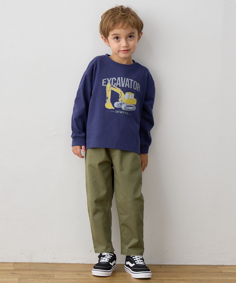 ANY KIDS はたらく車プリント 長袖Tシャツ 