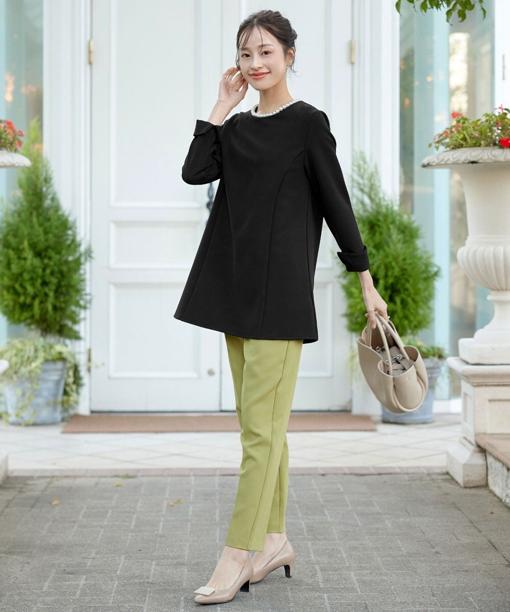 Tiaclasse 【3WAY・ストレッチジョーゼット】付け襟チュニック 