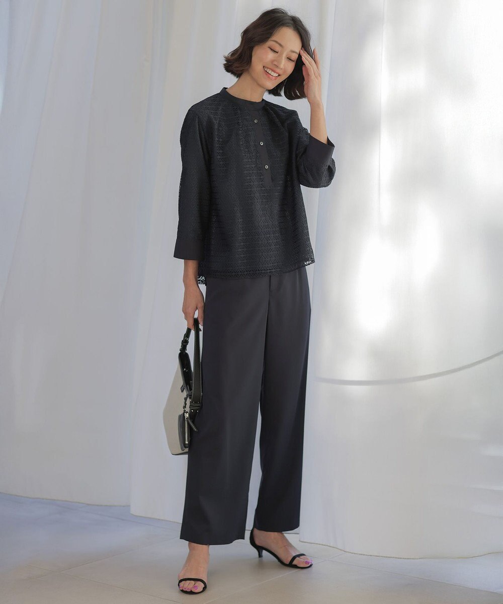 J.PRESS LADIES L トロピカルストレッチ ワイド パンツ 