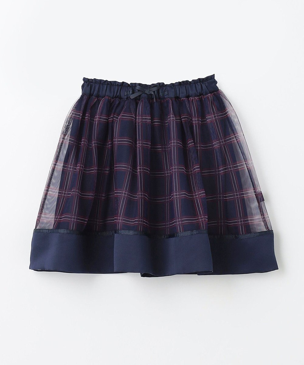 組曲 KIDS 【110-140㎝】ノエルチェック チュールスカート 