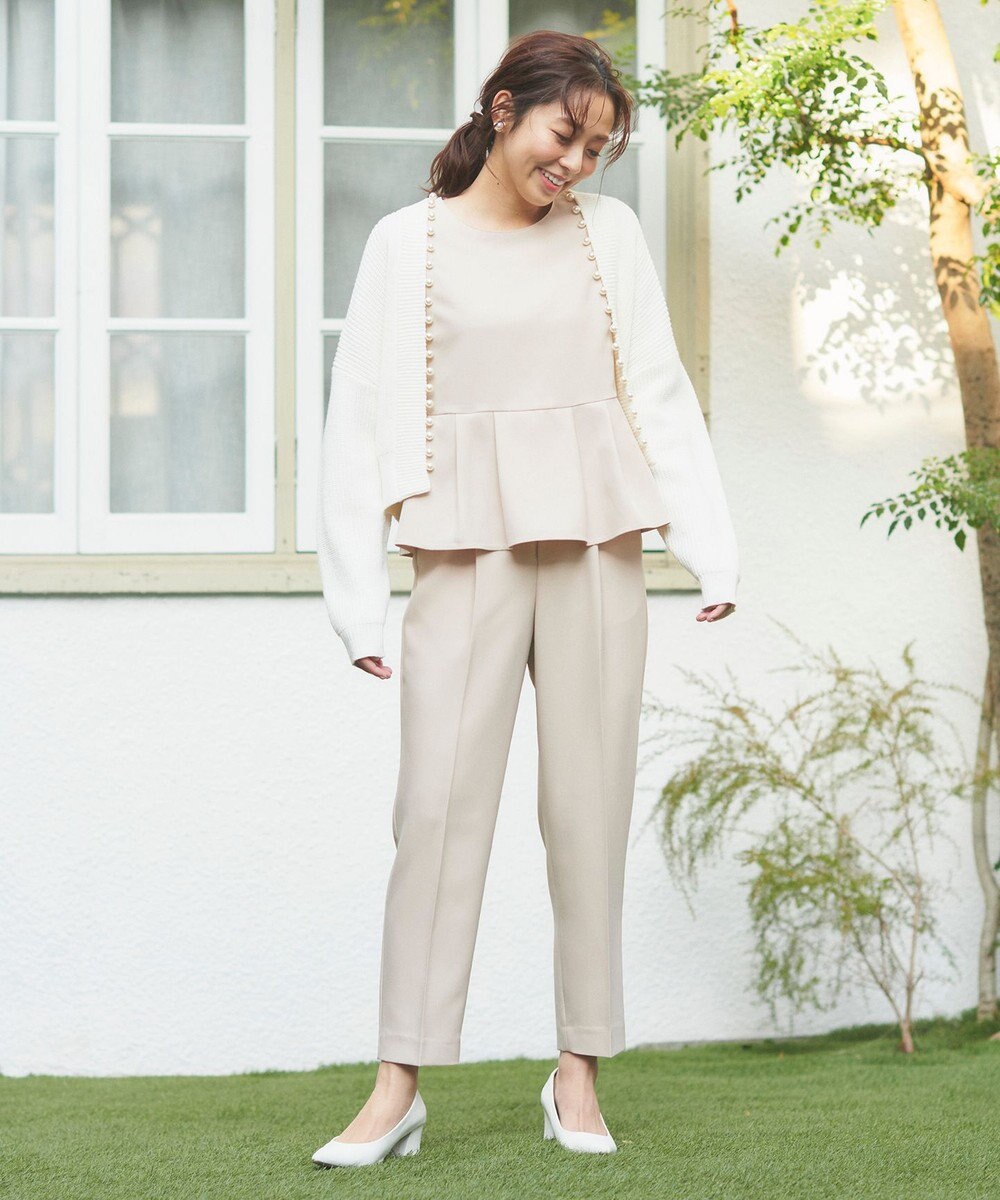 Feroux 【洗える】パール付き カーディガン 