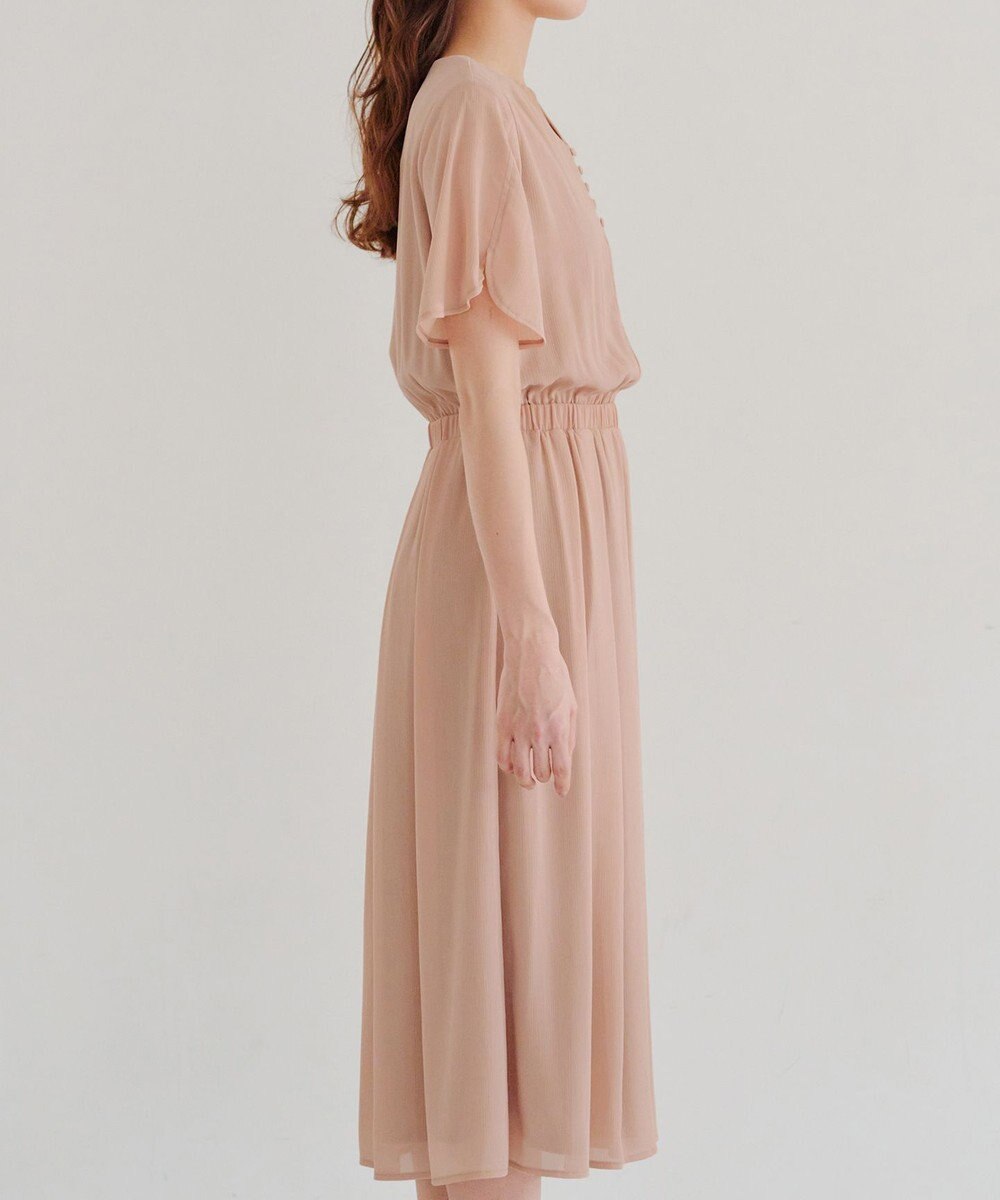 Tiaclasse 【洗える】花びらスリーブベルト付きワンピース 