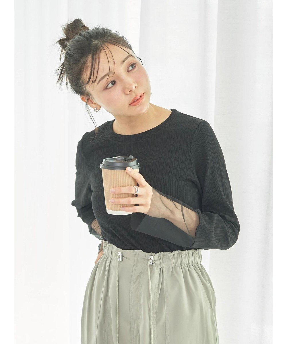 earth music&ecology 袖シアープルオーバー 