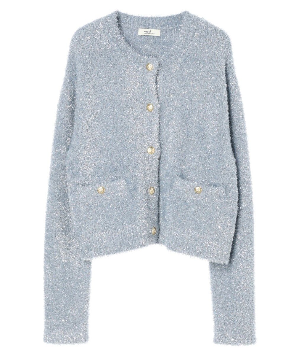 earth music&ecology キラキラシャギーカーディガン 