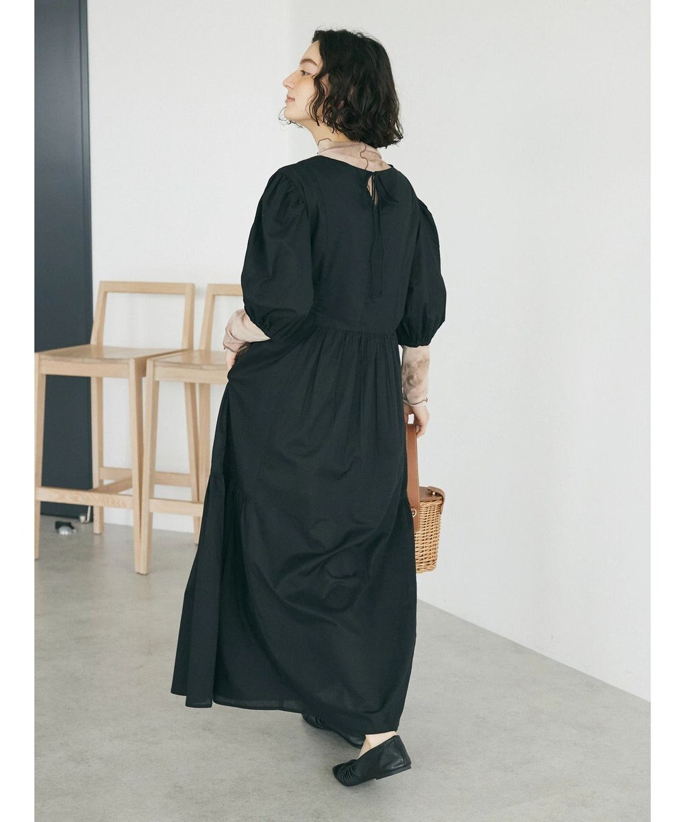 CRAFT STANDARD BOUTIQUE インド綿パフスリーブギャザーワンピース 