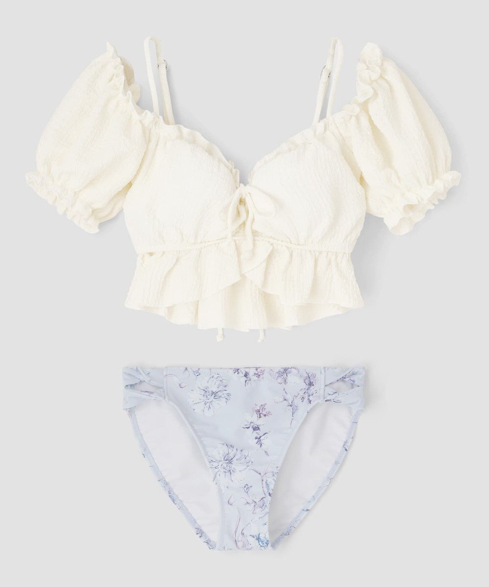 San-ai Resort（三愛水着楽園） 軽い着け心地でしっかり盛れる【楽盛り水着】　パフスリーブワイヤービキニ　9M　【San-ai Resort（サンアイリゾート）】 