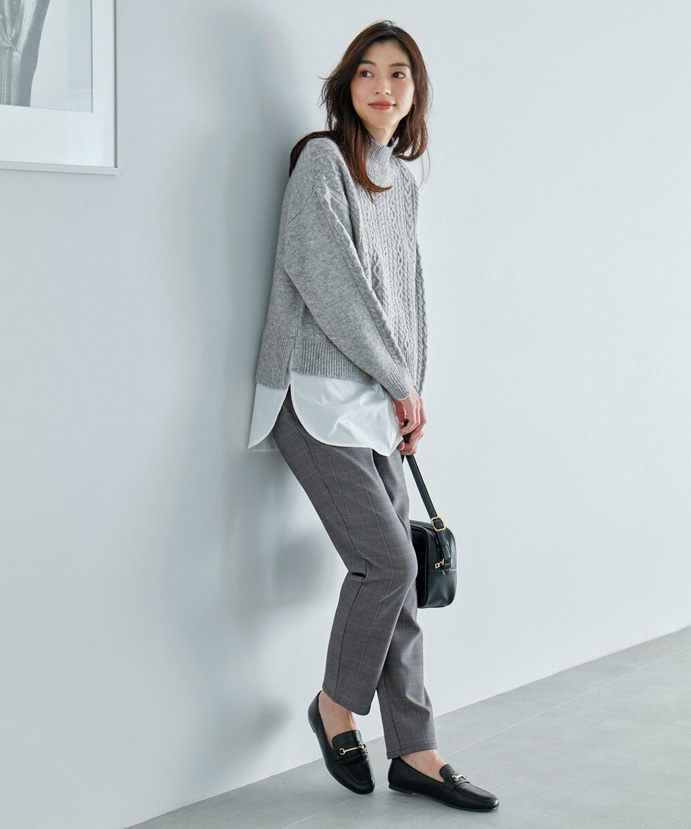 ANY 【洗濯機可能】シャツコンビケーブルニット 