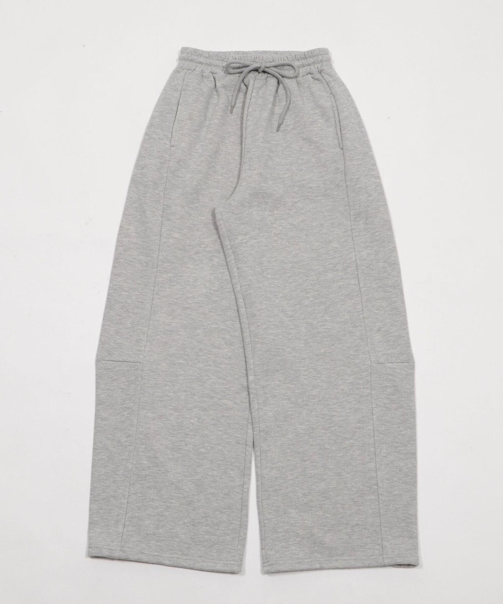 WEGO 【ウエストゴム/SMサイズ展開】裏起毛カーブデザインスウェットパンツ 