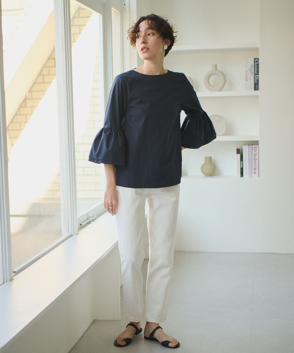 #Newans 【ANSWER for Co-Creation】ベルスリーブシンプルブラウス 