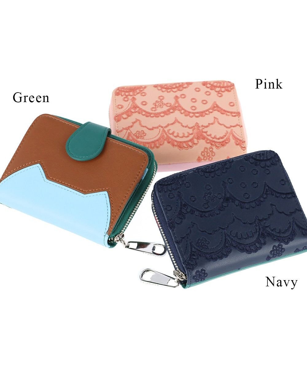 tsumori chisato CARRY スカラップししゅう 小銭入れ コインケース ミニ財布 猫モチーフ 