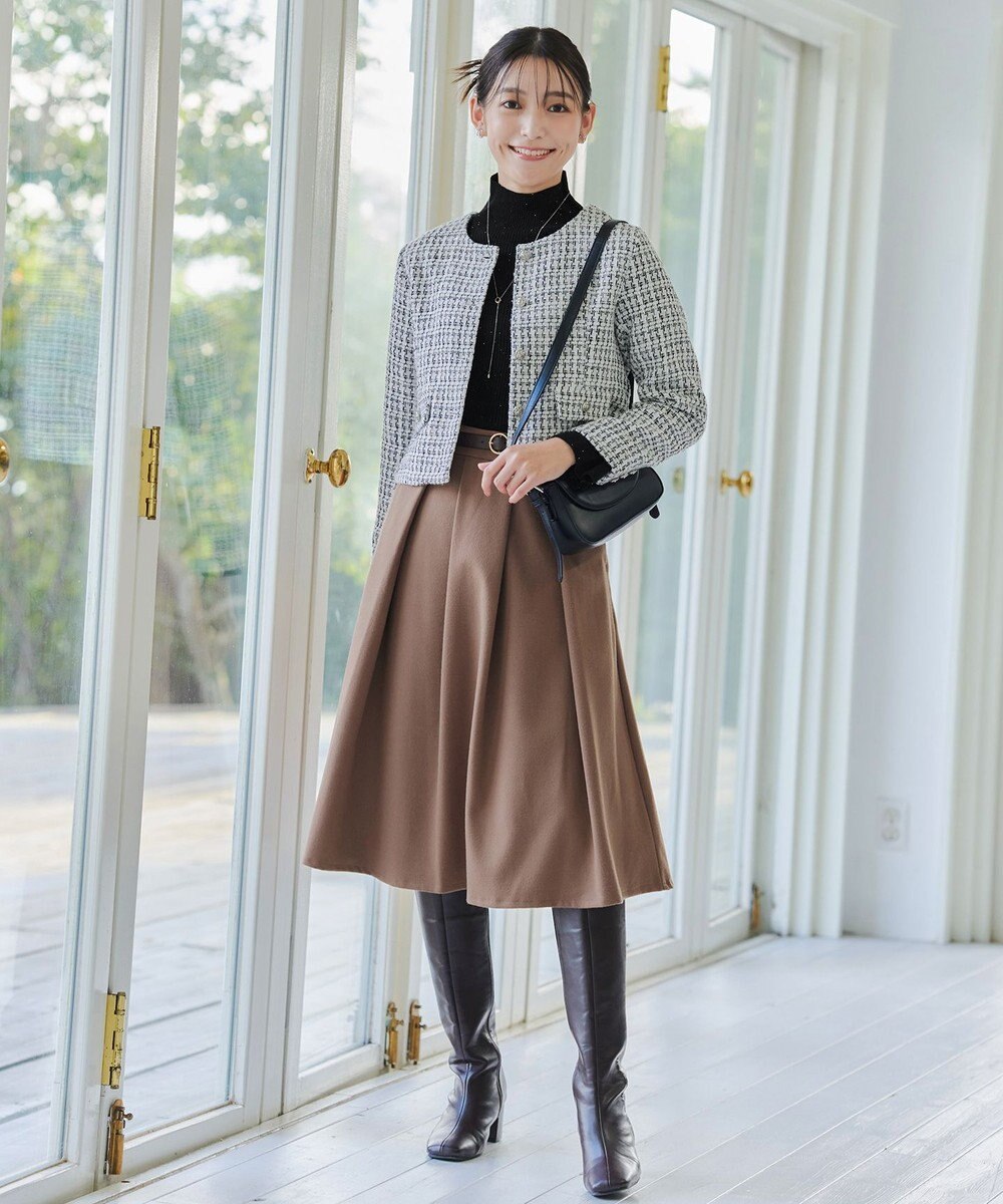 Tiaclasse 【洗える】ツイードノーカラージャレロ 