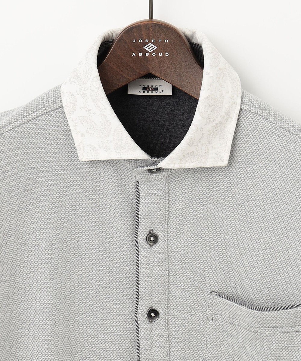 JOSEPH ABBOUD 【人気！多機能ポロシャツ】ペイズリー柄　ウィンターダディポロシャツ 