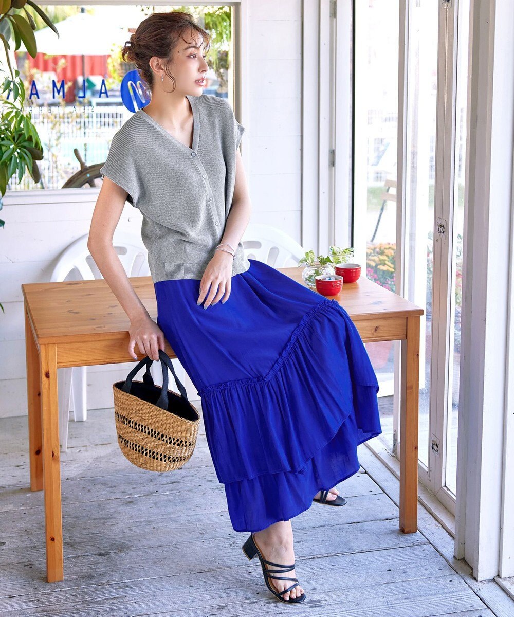 Tiaclasse 【洗える】ギャザーフリルティアードスカート 