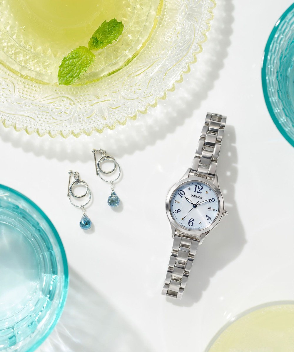 CITIZEN 【ソーラーテック電波時計】wicca ときめくダイヤ 日付あり バンド調整が簡単 5気圧防水 