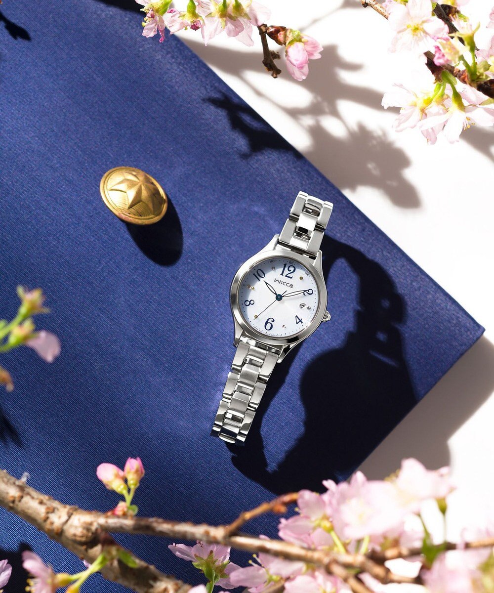 CITIZEN 【ソーラーテック電波時計】wicca ときめくダイヤ 日付あり バンド調整が簡単 5気圧防水 