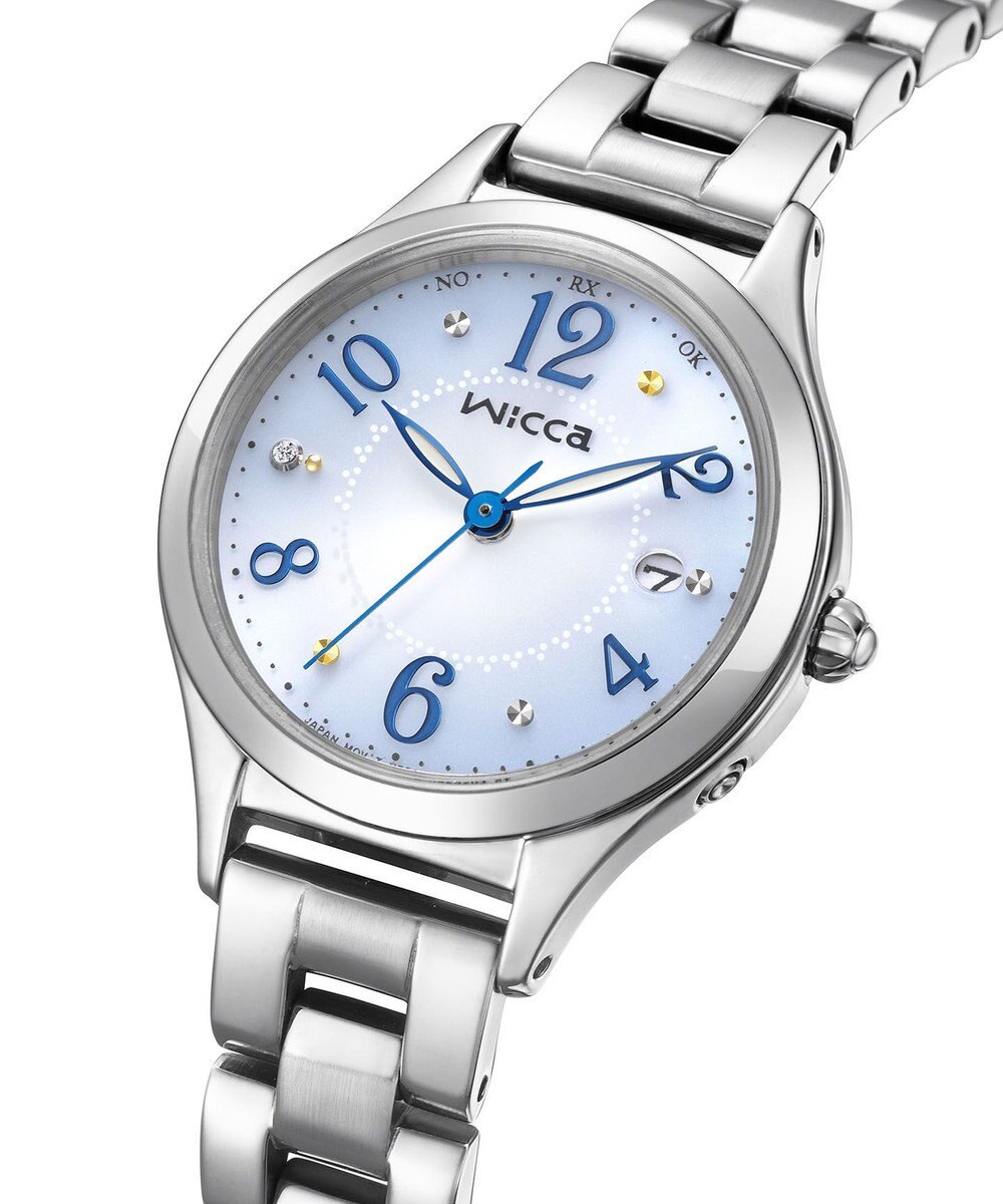 CITIZEN 【ソーラーテック電波時計】wicca ときめくダイヤ 日付あり バンド調整が簡単 5気圧防水 