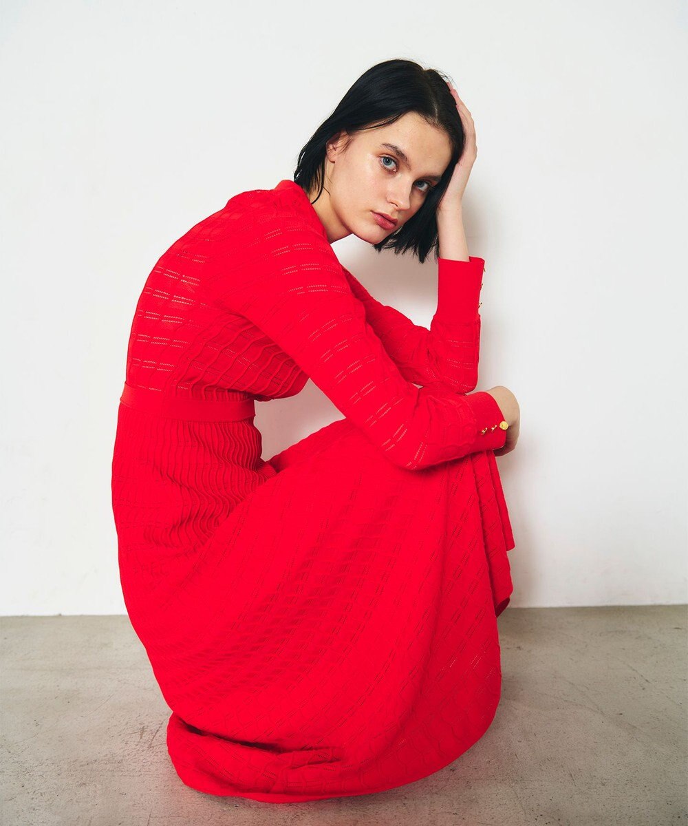 GRACE CONTINENTAL ウェーブニットワンピース 