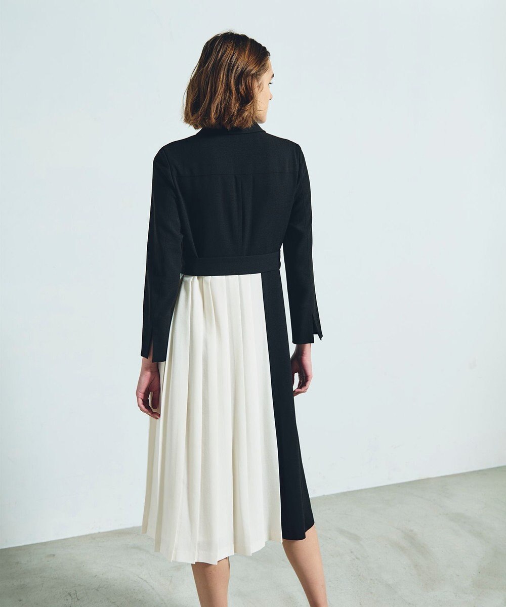 GRACE CONTINENTAL ウールタッチバイカラードレス 