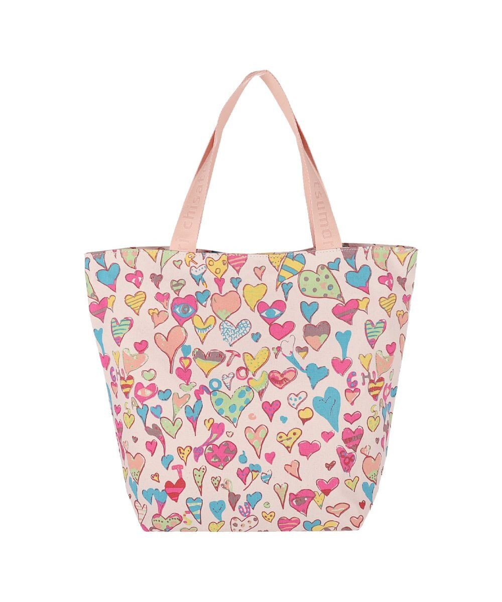 tsumori chisato CARRY コットンハート プリント ハンドバッグ トートバッグ Mサイズ 