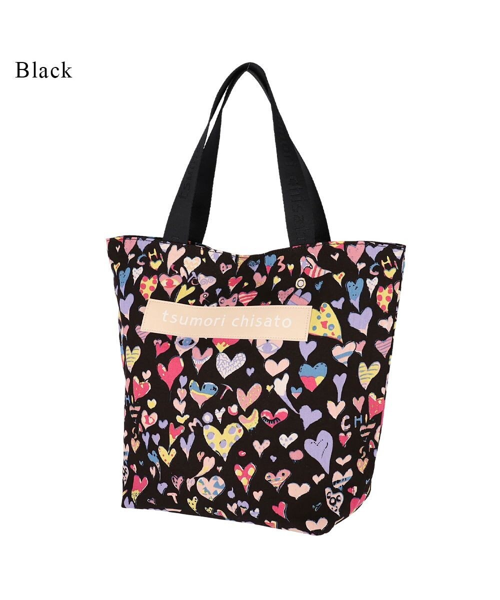 tsumori chisato CARRY コットンハート プリント ハンドバッグ トートバッグ Mサイズ 