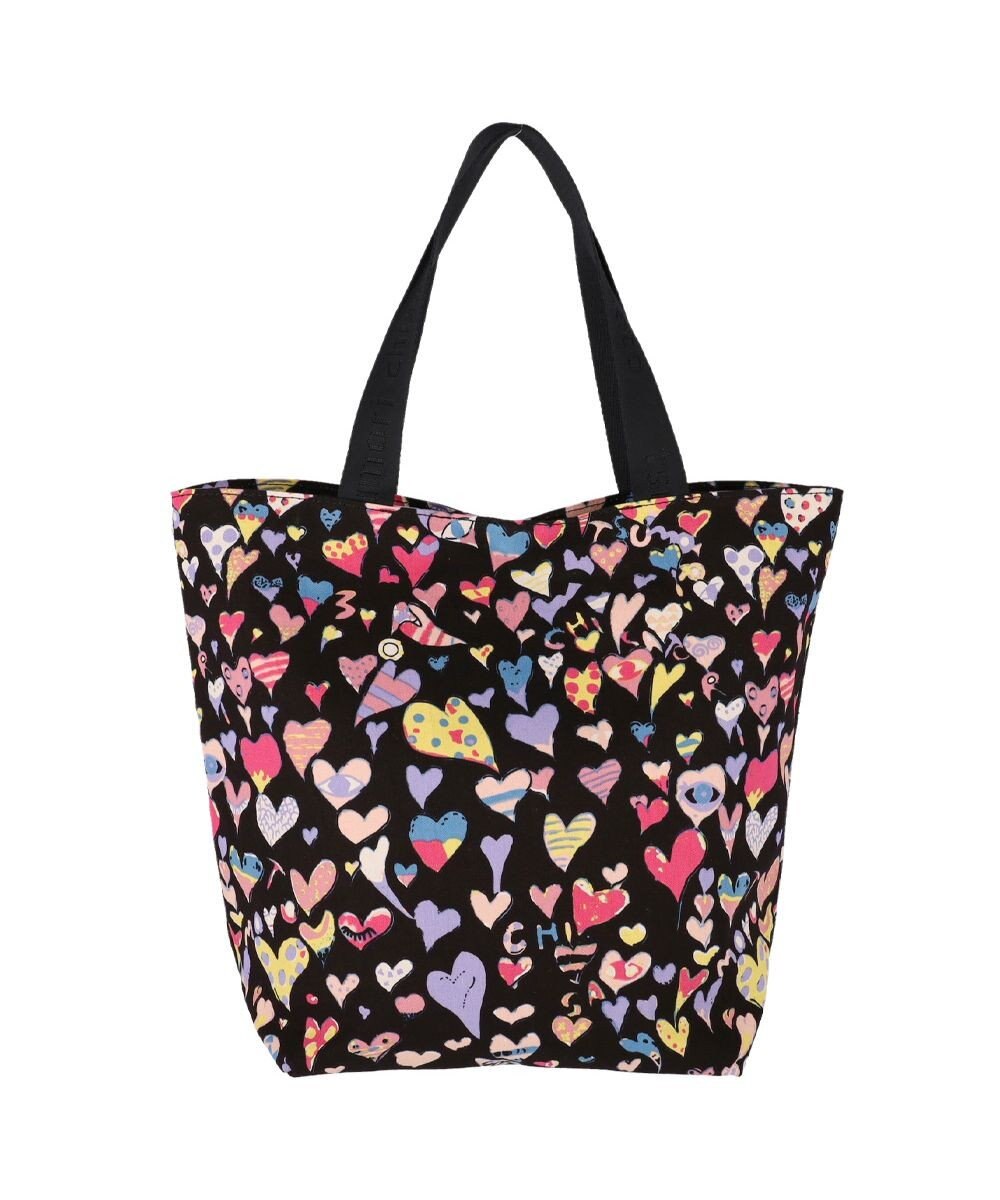 tsumori chisato CARRY コットンハート プリント ハンドバッグ トートバッグ Mサイズ 