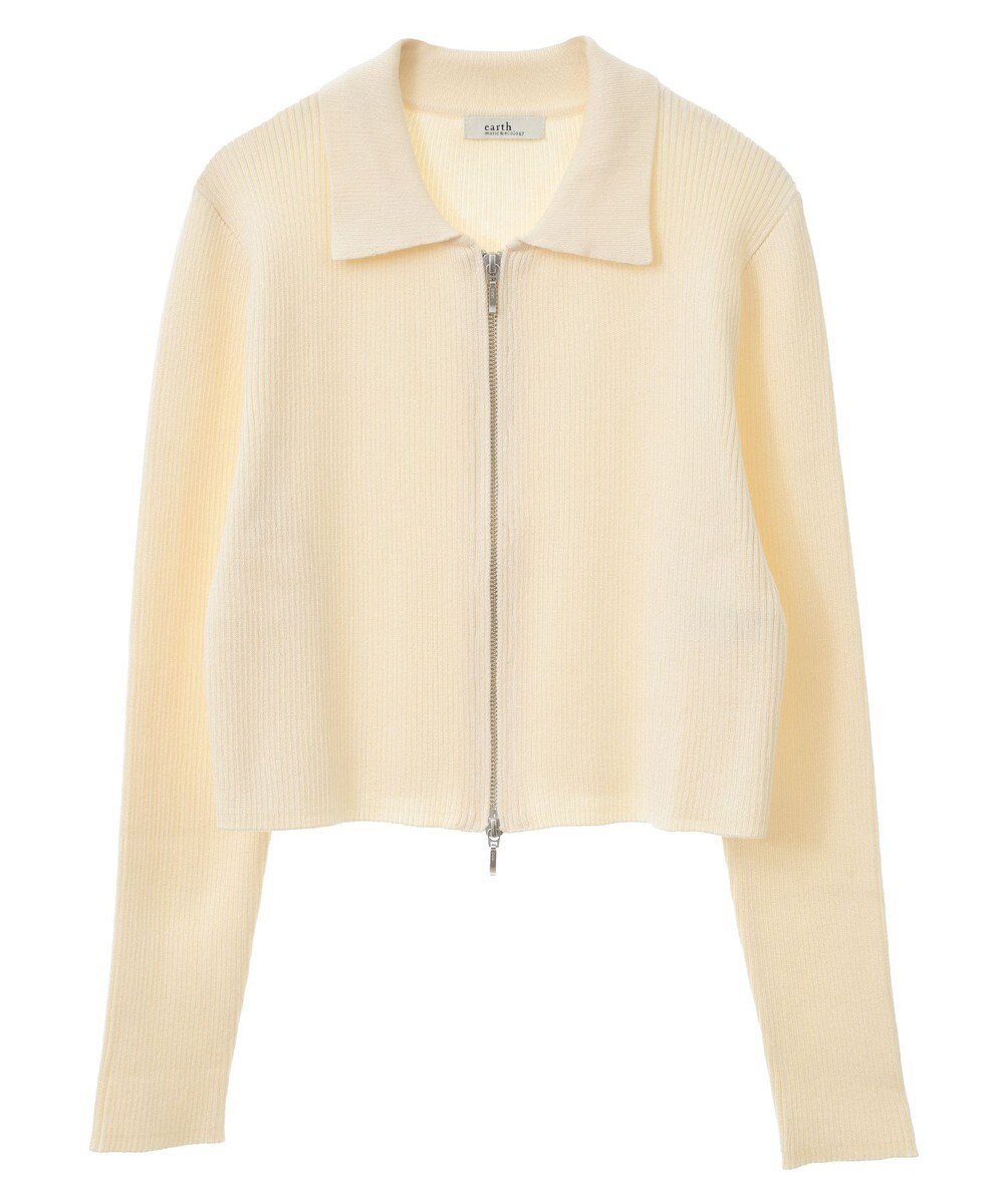 earth music&ecology Wジップリブカーディガン 