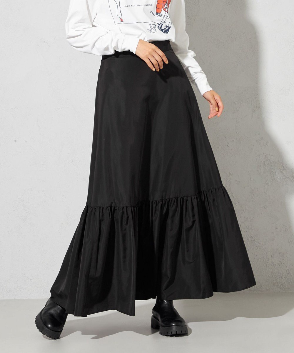 SHARE PARK LADIES 【ウォータープルーフ】　マキシティアードスカート 