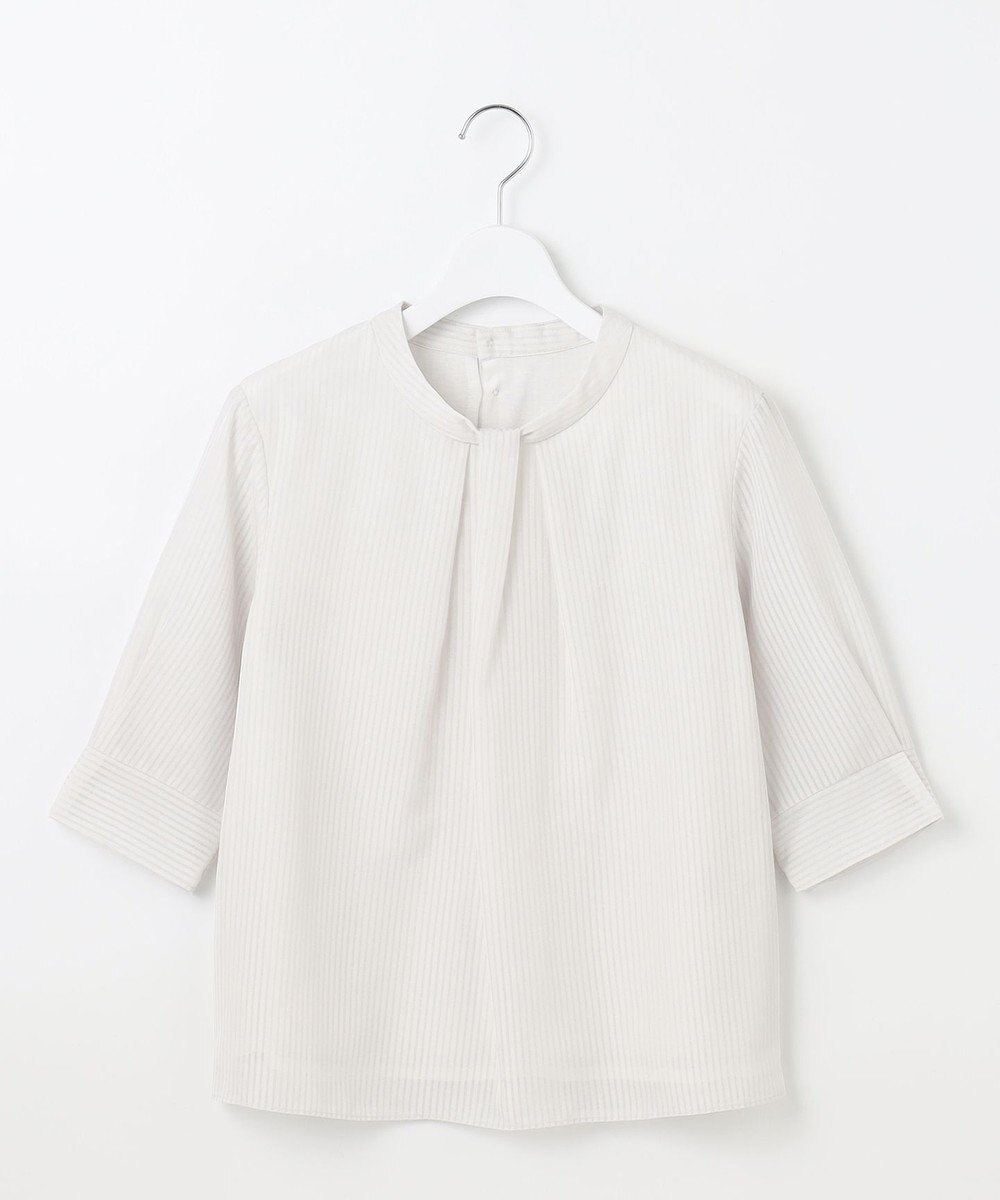 J.PRESS LADIES L シャドーストライプ ボウタイ風 カットソー 