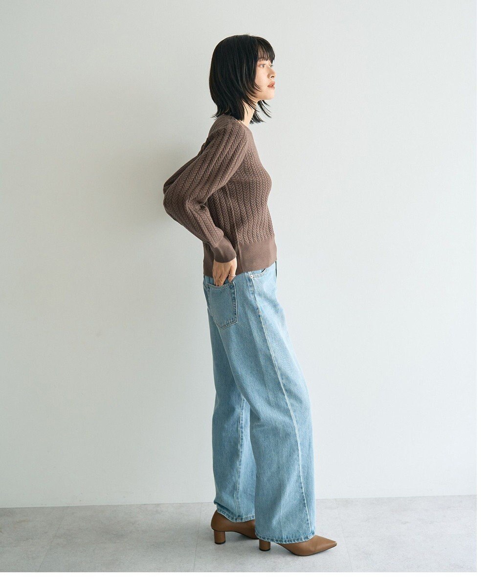 YECCA VECCA 金釦ミニケーブルニット 