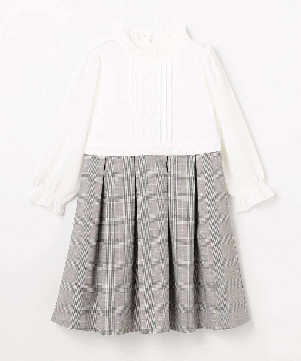 組曲 KIDS  【110-140㎝】 チェックワンピース＆ドビージャケットセット 
