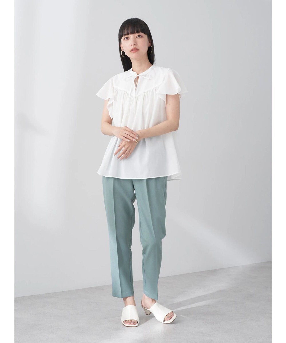 earth music&ecology ギャザーフレンチスリーブブラウス 