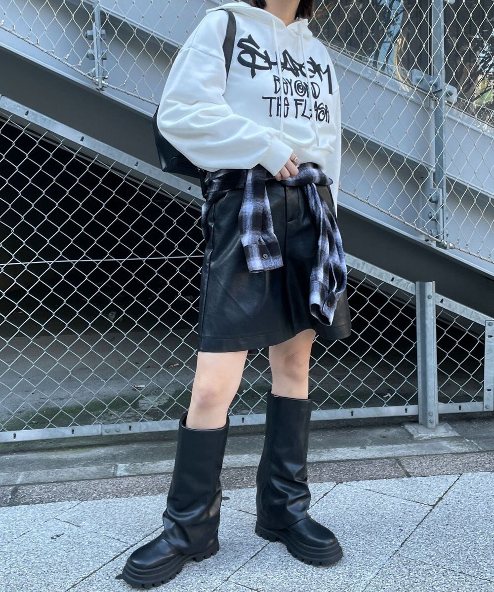 WEGO ハンドライティングショートパーカー 