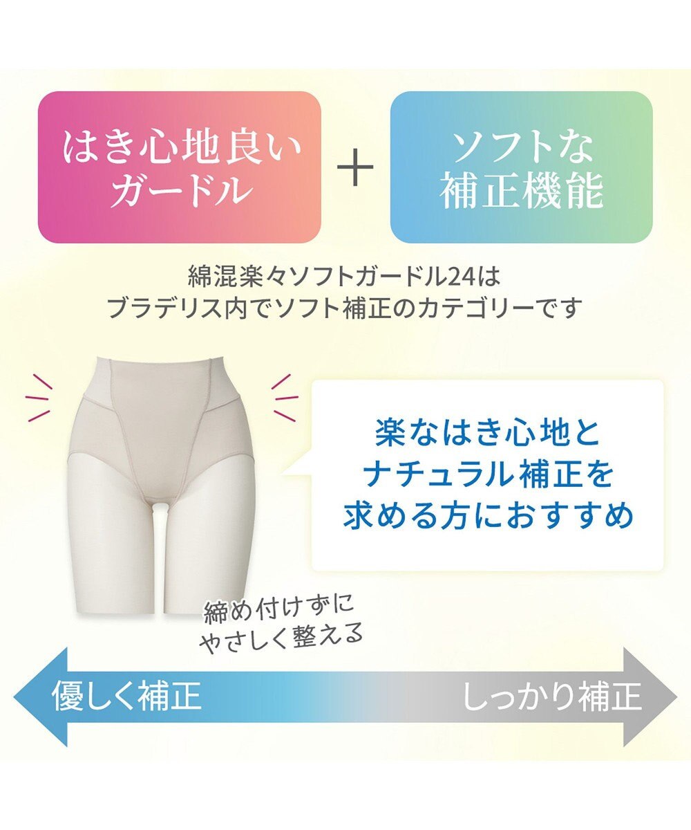 BRADELIS New York 【BRADELIS NewYork peace】綿混楽々ソフトガードル24 お尻周りをスッキリ補整 クロッチ付きで一枚ばき可能 ガードルショーツ 