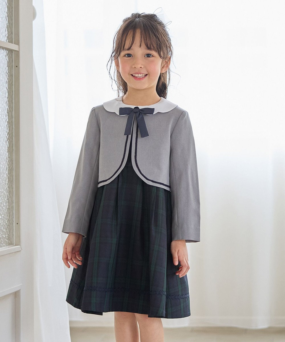 ANY KIDS 【2点セット】ノーカラー ボレロジャケット+襟付き ワンピース 